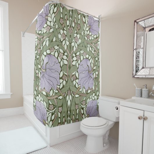 William Morris Pimpernel  Pattern Shower Cu Douchegordijn (In situ)