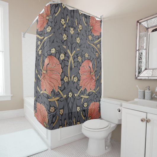 William Morris Pimpernel  Pattern Shower Cu Douchegordijn (In situ)