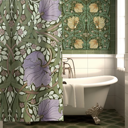 William Morris Pimpernel  Pattern Shower Cu Douchegordijn