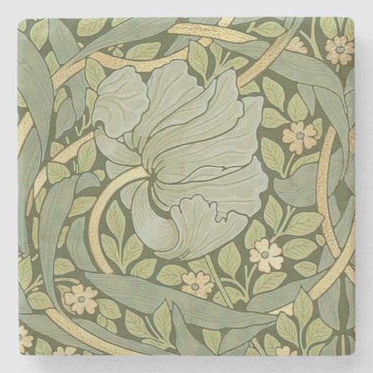 William Morris Pimpernel  Pattern Stenen Onderzetter (Voorkant)