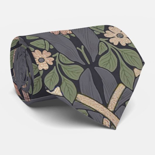 William Morris Pimpernel  Pattern Stropdas (Opgerold)