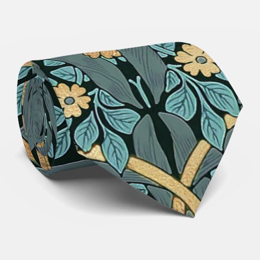 William Morris Pimpernel  Pattern Stropdas (Opgerold)