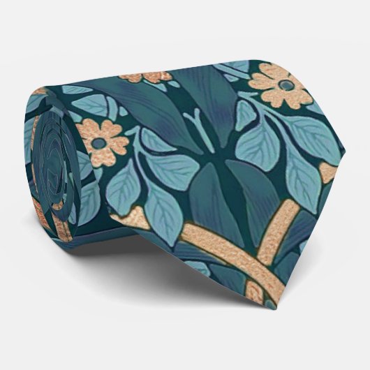 William Morris Pimpernel  Pattern Stropdas (Opgerold)