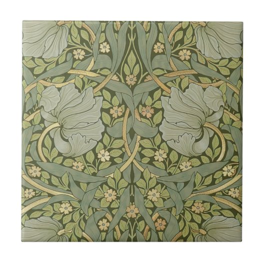 William Morris Pimpernel  Pattern Tegeltje (Voorkant)