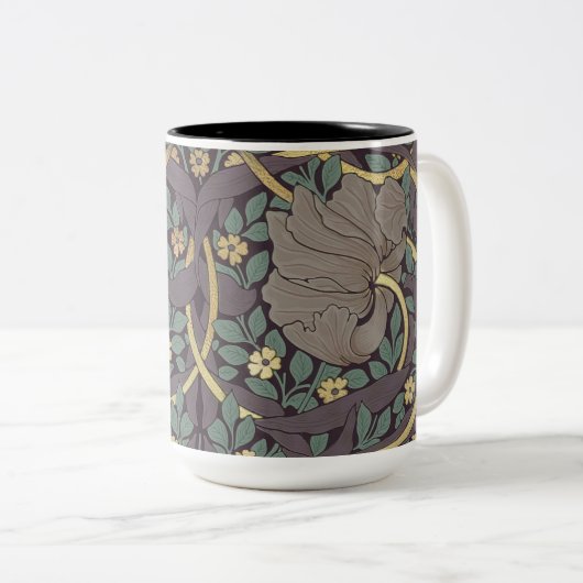 William Morris Pimpernel Pattern Two-Tone Tweekleurige Koffiemok (Voorkant rechts)