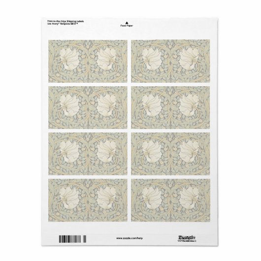 William Morris Pimpernel  Pre-Raphaelite Etiket (Full Sheet)