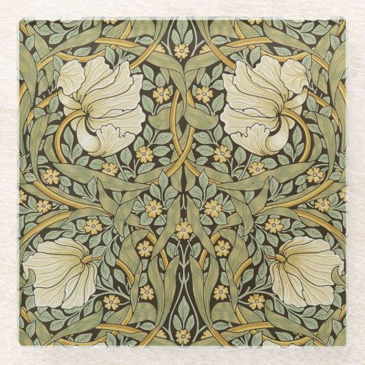 William Morris Pimpernel  Pre-Raphaelite Glazen Onderzetter (Voorkant)