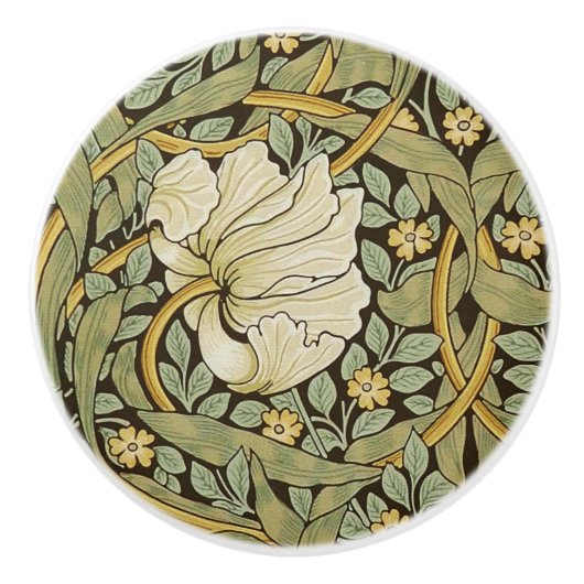 William Morris Pimpernel  Pre-Raphaelite Keramische Knop (Voorkant)