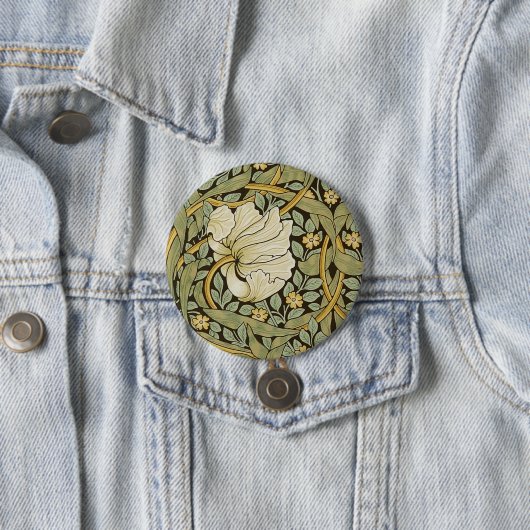 William Morris Pimpernel  Pre-Raphaelite Ronde Button 7,6 Cm (In situ)