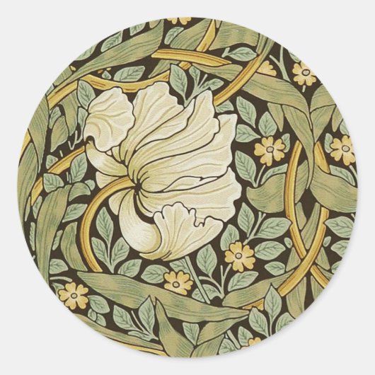 William Morris Pimpernel  Pre-Raphaelite Ronde Sticker (Voorkant)