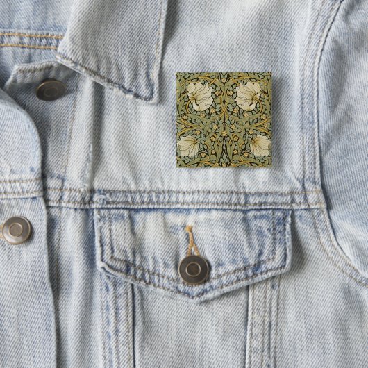William Morris Pimpernel Pre-Raphaelite Vierkante Button 5,1 Cm (In situ)