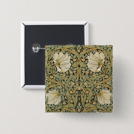 William Morris Pimpernel  Pre-Raphaelite Vierkante Button 5,1 Cm (Voorkant /achterkant)