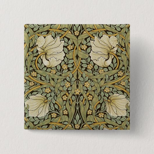 William Morris Pimpernel  Pre-Raphaelite Vierkante Button 5,1 Cm (Voorkant)