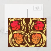 William Morris Pimpernel, Rust Oranje en Brown Briefkaart (Voorkant / Achterkant)