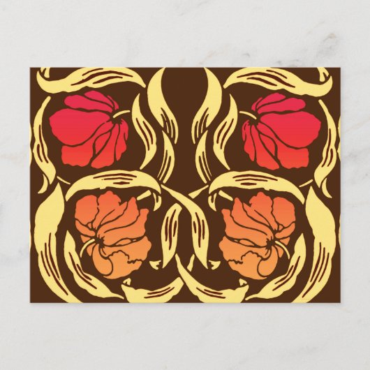 William Morris Pimpernel, Rust Oranje en Brown Briefkaart (Voorkant)