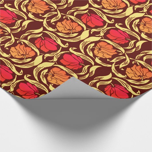 William Morris Pimpernel, Rust Oranje en Brown Cadeaupapier (Hoek)