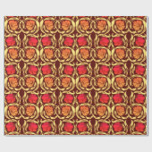 William Morris Pimpernel, Rust Oranje en Brown Cadeaupapier (Vlak)