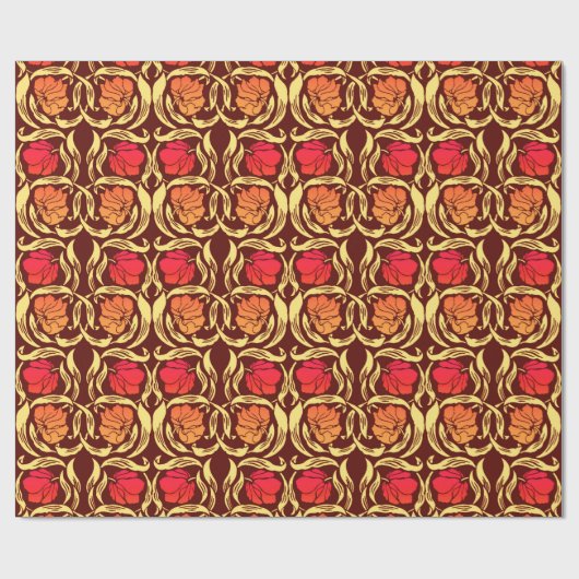 William Morris Pimpernel, Rust Oranje en Brown Cadeaupapier (Vlak)
