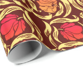 William Morris Pimpernel, Rust Oranje en Brown Cadeaupapier (Rol Hoek)