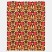 William Morris Pimpernel, Rust Oranje en Brown Fleece Deken (Voorkant)