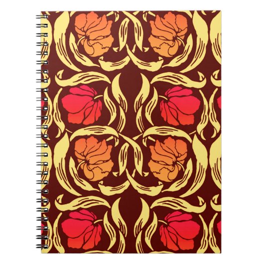 William Morris Pimpernel, Rust Oranje en Brown Notitieboek (Voorkant)