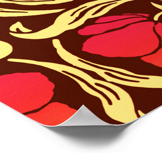 William Morris Pimpernel, Rust Oranje en Brown Poster (Hoek)