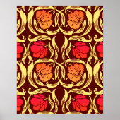 William Morris Pimpernel, Rust Oranje en Brown Poster (Voorkant)