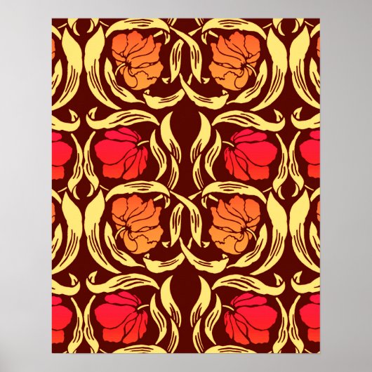 William Morris Pimpernel, Rust Oranje en Brown Poster (Voorkant)