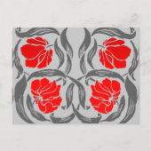William Morris Pimpernel, Silver Grey en Red Briefkaart (Voorkant)