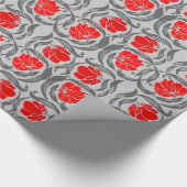 William Morris Pimpernel, Silver Grey en Red Cadeaupapier (Hoek)