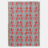 William Morris Pimpernel, Silver Grey en Red Deken (Voorkant Verticaal)