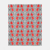 William Morris Pimpernel, Silver Grey en Red Fleece Deken (Voorkant)
