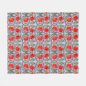William Morris Pimpernel, Silver Grey en Red Fleece Deken (Voorkant (Horizontaal))
