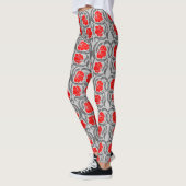 William Morris Pimpernel, Silver Grey en Red Leggings (Links)