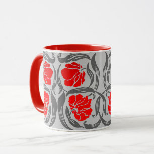 William Morris Pimpernel, Silver Grey en Red Mok
