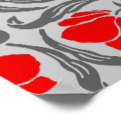 William Morris Pimpernel, Silver Grey en Red Poster (Hoek)