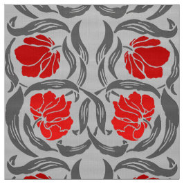 William Morris Pimpernel, Silver Grey en Red Stof