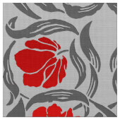 William Morris Pimpernel, Silver Grey en Red Stof (Close Up)