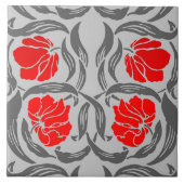 William Morris Pimpernel, Silver Grey en Red Tegeltje (Voorkant)