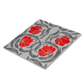 William Morris Pimpernel, Silver Grey en Red Tegeltje (Zijkant)