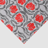 William Morris Pimpernel, Silver Grey en Red Tissuepapier (Detail)