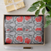 William Morris Pimpernel, Silver Grey en Red Tissuepapier (Geschenk)