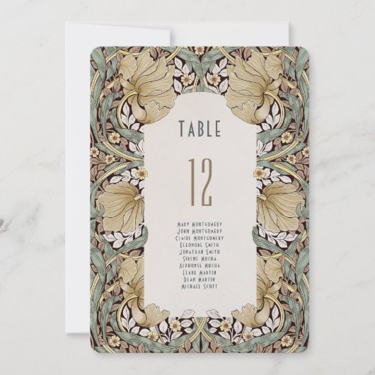 William Morris Pimpernel Tafelnummer Kaart (Voorkant)