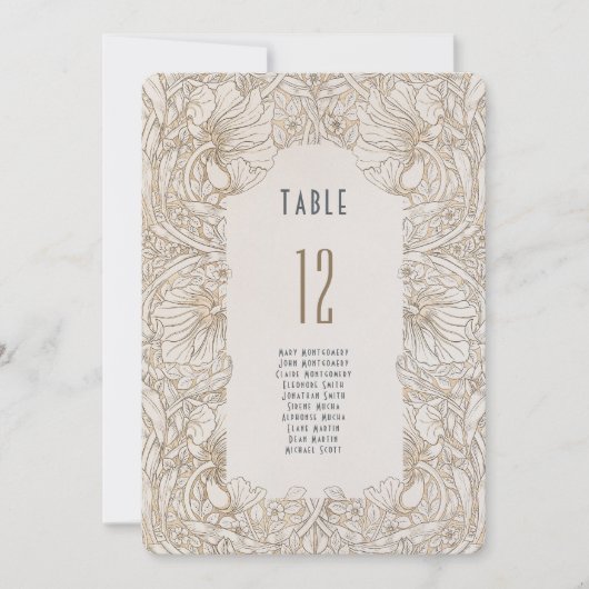 William Morris Pimpernel Tafelnummer Kaart (Voorkant)