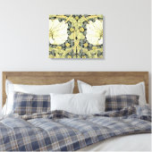 William Morris Pimpernel Tulpen Botanische Kunst Canvas Afdruk (Insitu (Slaapkamer))