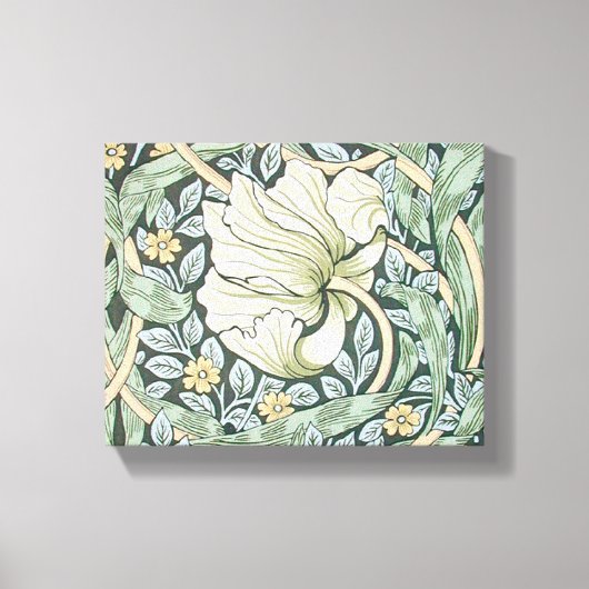 William Morris Pimpernel Tulpen Botanische Kunst Canvas Afdruk (Voorkant)