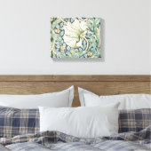 William Morris Pimpernel Tulpen Botanische Kunst Canvas Afdruk (Insitu (Slaapkamer))