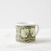 William Morris Pimpernel Tulpen Botanische Kunst Espresso Kop (Voorkant rechts)