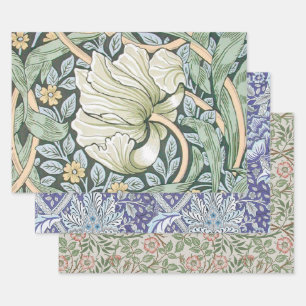 William Morris Pimpernel Tulpen Botanische Kunst Inpakpapier Vel