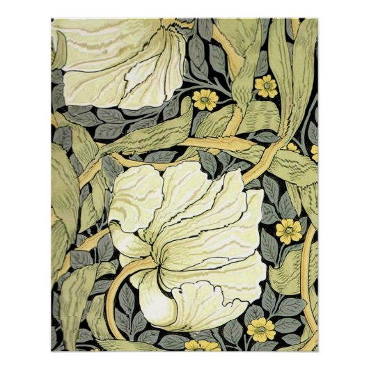 William Morris Pimpernel Tulpen Botanische Kunst Perfect Poster (Voorkant)